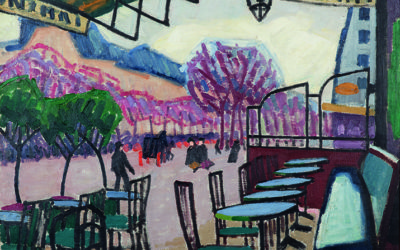 AUGUSTE HERBIN (1882-1960)LA TERRASSE DE CAFE, BASTIA (1907)