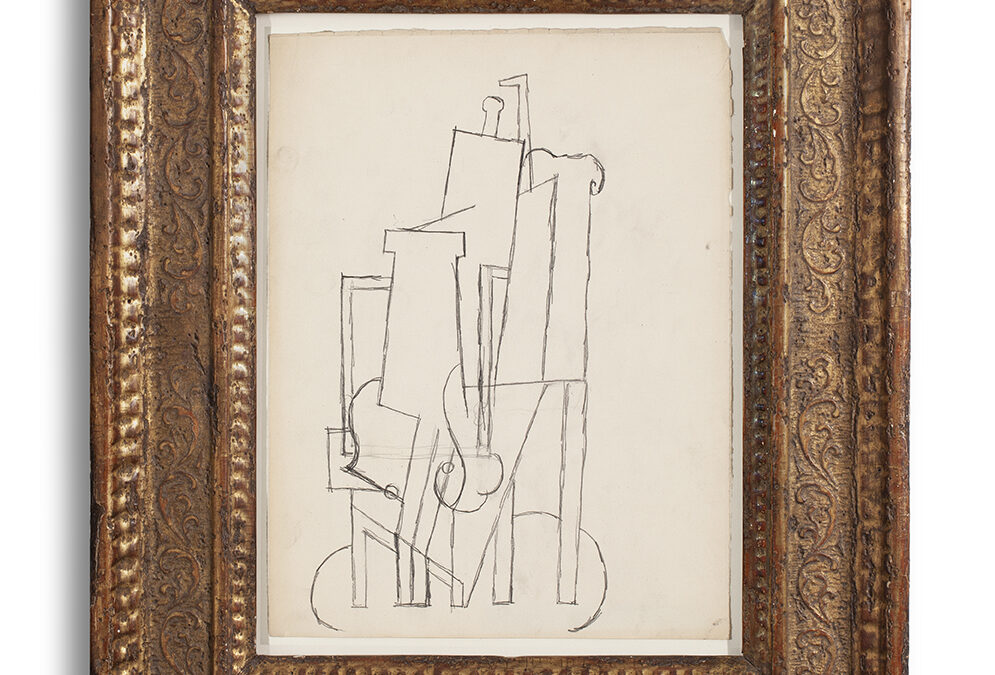 PABLO PICASSO (1881-1973) PERSONNAGE ASSIS DANS UN FAUTEUIL 1915